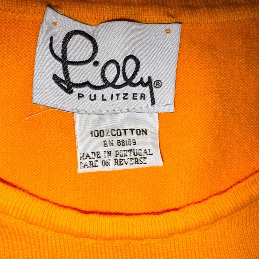 Lilly Pulitzer Sleeveless Cotton Tangerine Orange Sweater XL - Picture 8 of 9